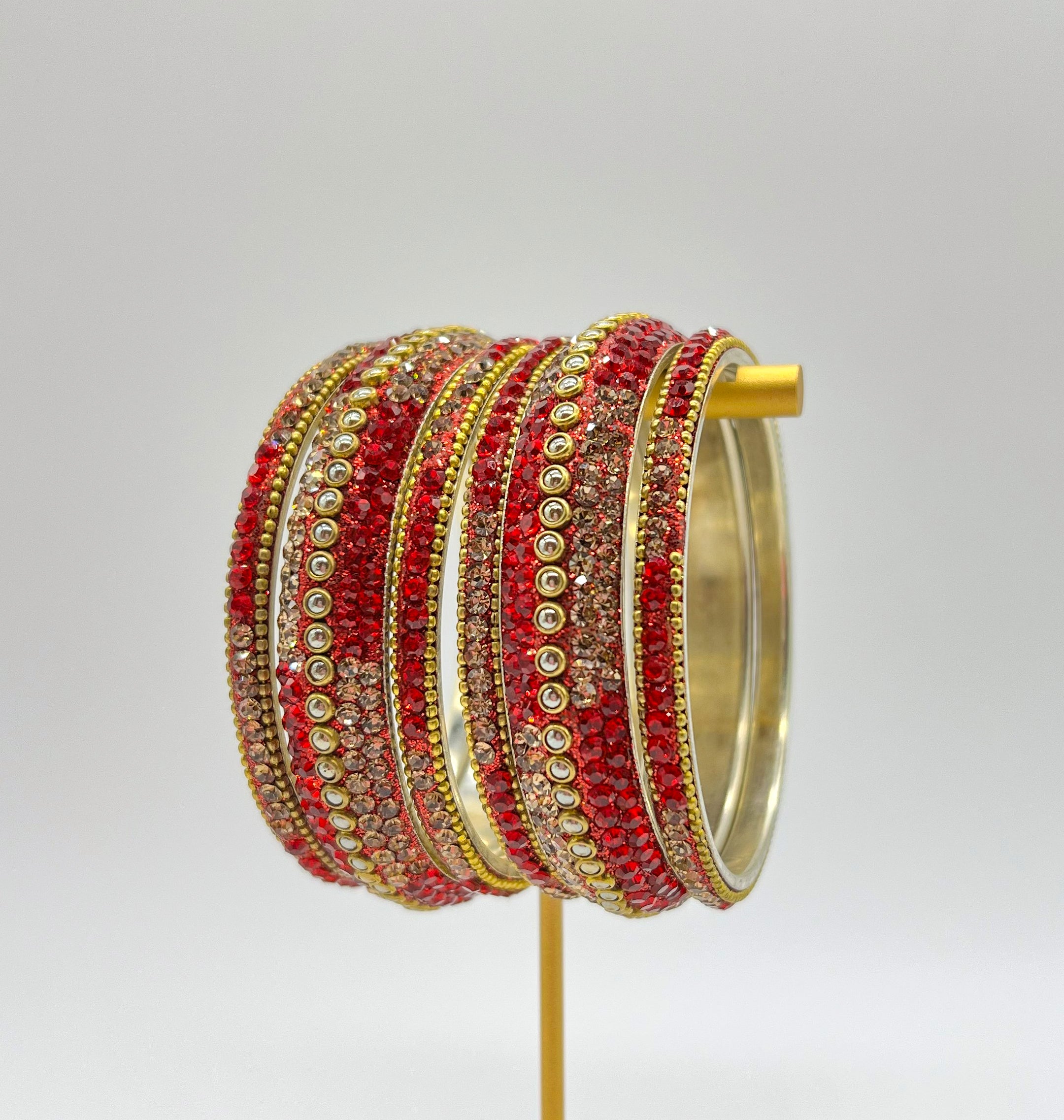 Party Wear Bangles Set Red